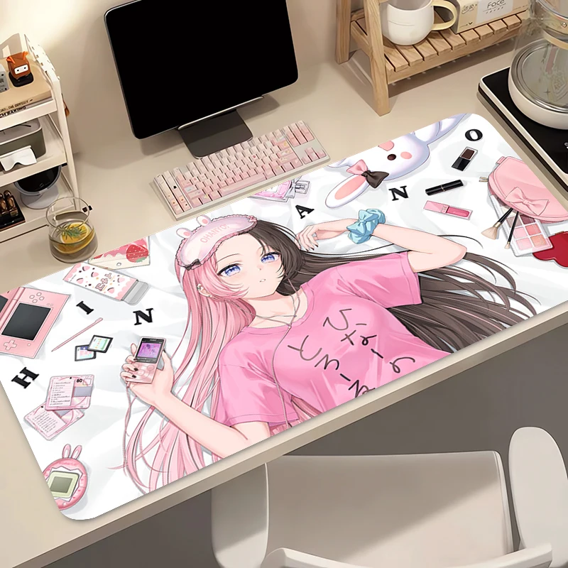 Gaming Mouse Pad Anime Gamer Keyboard Pad VSPO Hinano Tachibana Desk Mouse Mat Speed Rubber Cartoon Motbook Computer PC Mousepad