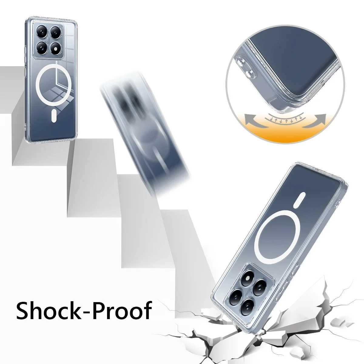 Etui Magsafe TPU+PC Arcylic Magnetic Wireless Charging Case do Xiaomi 14T 15 Pro 15 14 ULTRA Clear Shockproof Back Cover — zdjęcie produktu 5