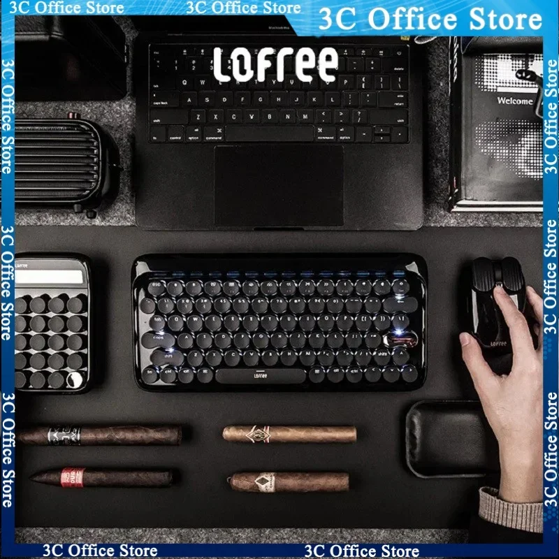 Lofree Black Gold Set Wireless Mechanical Keyboard Mouse Set Office Game Retro Dual Mode Mechanical Keyboard Business Bluetooth