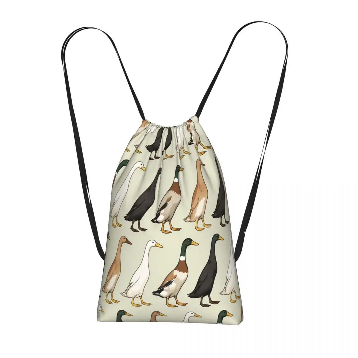 Colour Goose Cartoon Pattern Backpacks Portable Drawstring Bags Storage Bag Book Bags for Travel Students