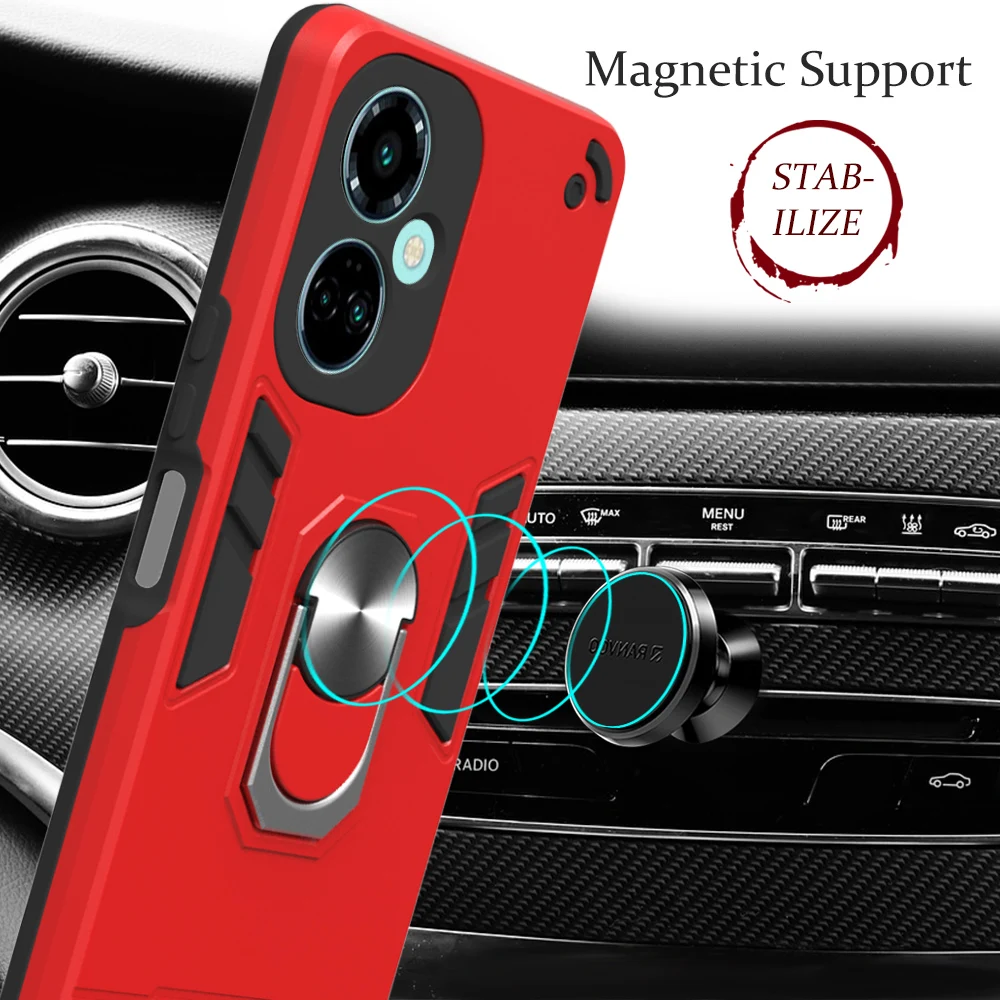 Luxury Case for Tecno Camon 19 Pro 5G Neo Armor Shockproof Car Magnetic Ring Holder Phone Cover Camon19 Camon19Pro5G Camon19NEO