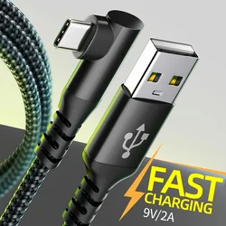 USB Type C Charger Cable Right Angle for iPhone 16 Charger Nylon Braided Cord for iPhone 15 16 Pro Max Samsung Galaxy