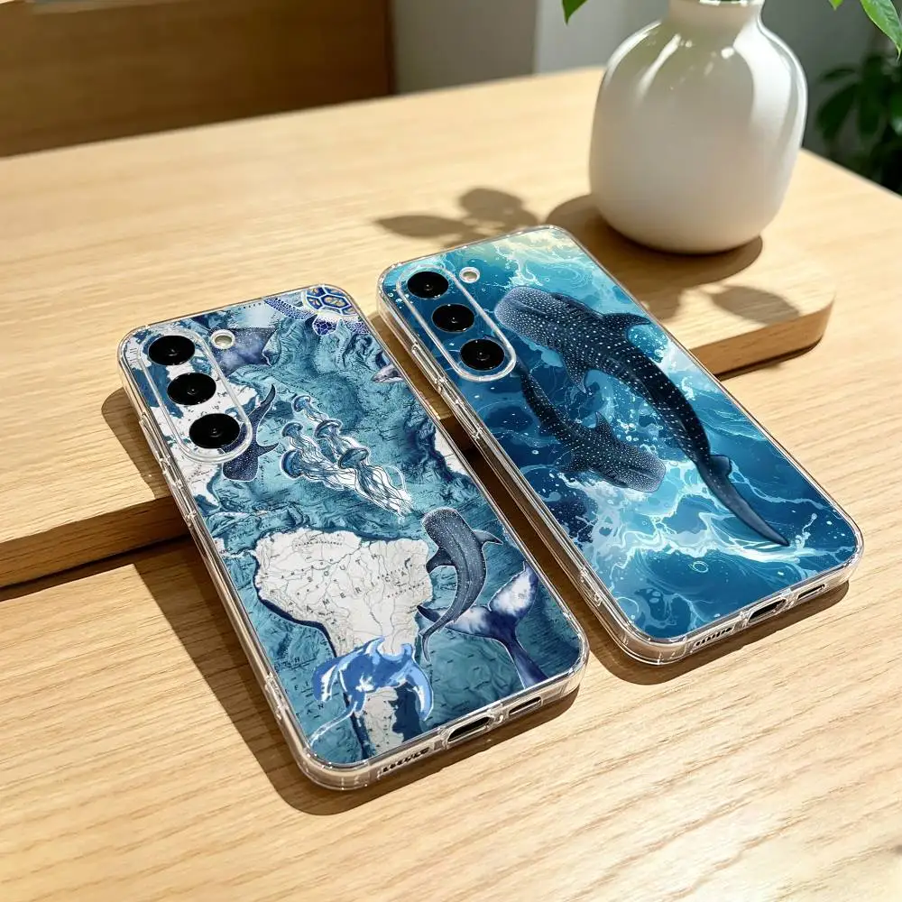 A M-Marine Whale P-Puzzle Phone Case For Samsung Galaxy A91,80,73,72 ,71,53,52,32 ,31,22,21s,20,Transparent Case