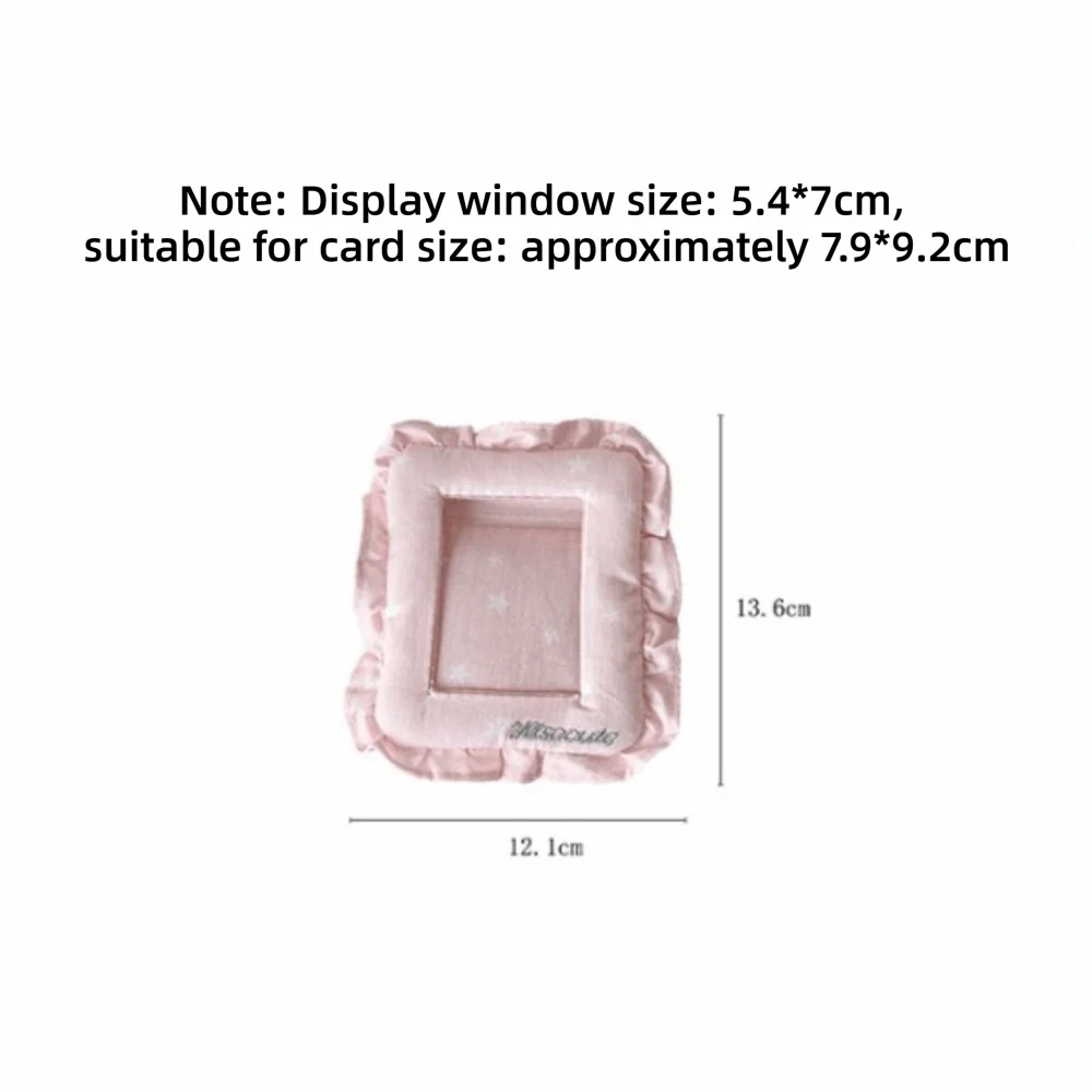 Lace Pillow Photocard Holder Hanging with Keychain Photo Card Frame Display Protector 3 Inch Card Protective Case for Decoration