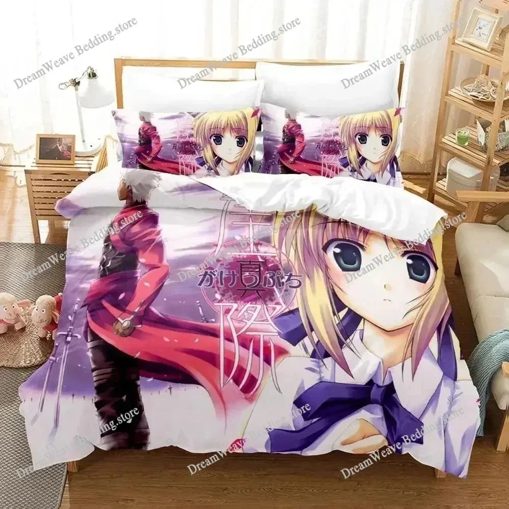 FateStay Night Unlimited Blade Works Cartoon Poster Sheets Quilt Covers Bedding Dormitory Sheets Bedding Set Soft Warm Bedding