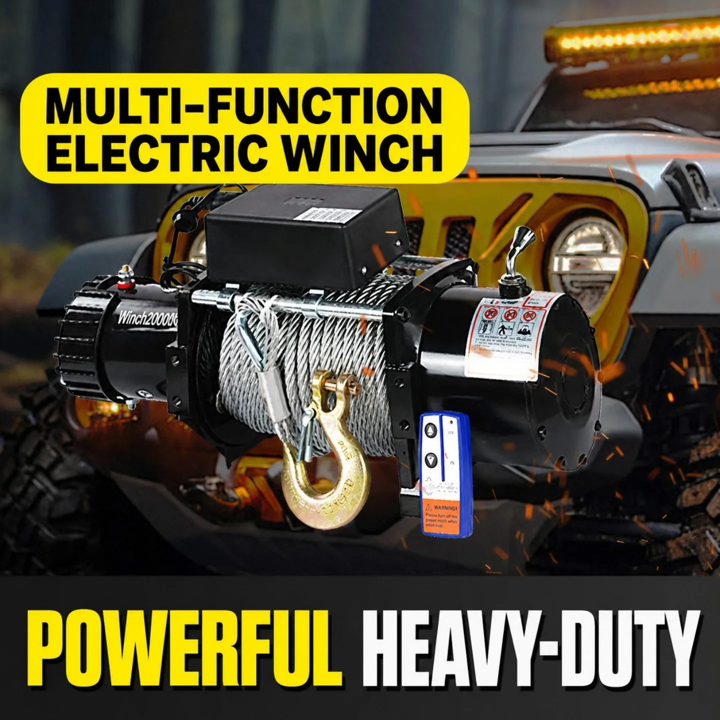 Factory Direct 3000lbs to 20000lbs Electric Winch 12V 24V Heavy Duty Steel Winch with Wireless Remote for Boat ATV UTV Truck