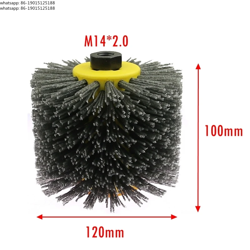 1 pcs 120x100x19mm Nylon Abrasive Wire Drum Polishing Wheel Electric Brush for Woodworking Metalworking