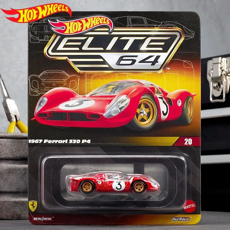Nowy Hot Wheels Elite 64 1967 Ferrari 330 P4 Ferrari 1/64 Model Samochodu ze Stopu Metalu Dostępny w Magazynie Czerwona Wersja Model Samochodu Odlewany Kolekcjonerskie Zabawki