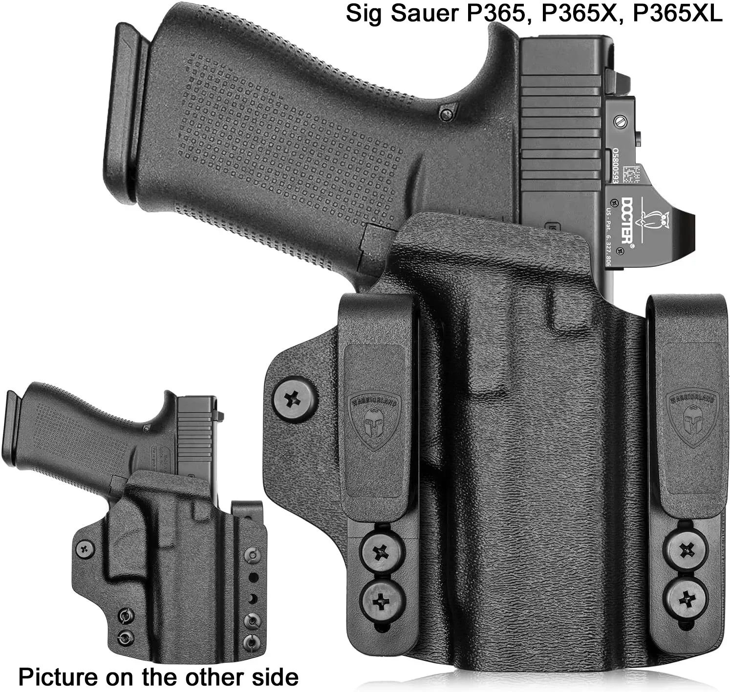 IWB&OWB Convertible KYDEX Holster Optics Cut:Sig Sauer P365 / P365X / P365XL,Compatible With Red Dots,Right Hand