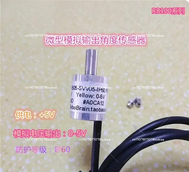 RB100LA Miniature Analog Angle Sensor 0-5V Position Hall Potentiometer Knob Arm Avg Trolley Turn