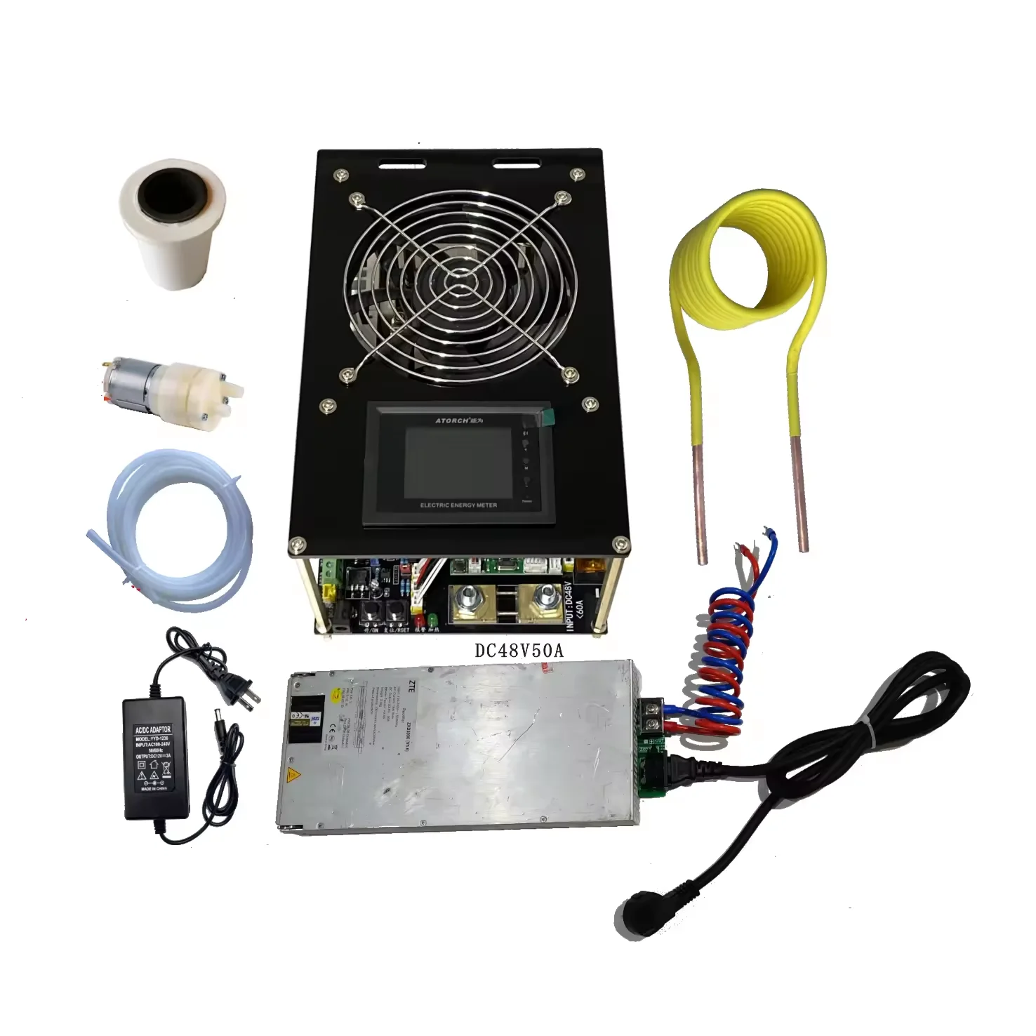 4000 W ZVS Supp Module Low Voltage Fback Driver Heater Coil High frequency Heating PCB Board Melted Metal+Coil+Pump 80 A