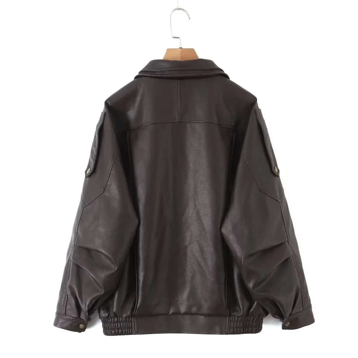 Veste en Faux cuir pour femme, Streetwear rétro, ample, pour motard, Vintage, ceinture, fermeture éclair, vêtements d'extérieur, nouvelle collection printemps automne