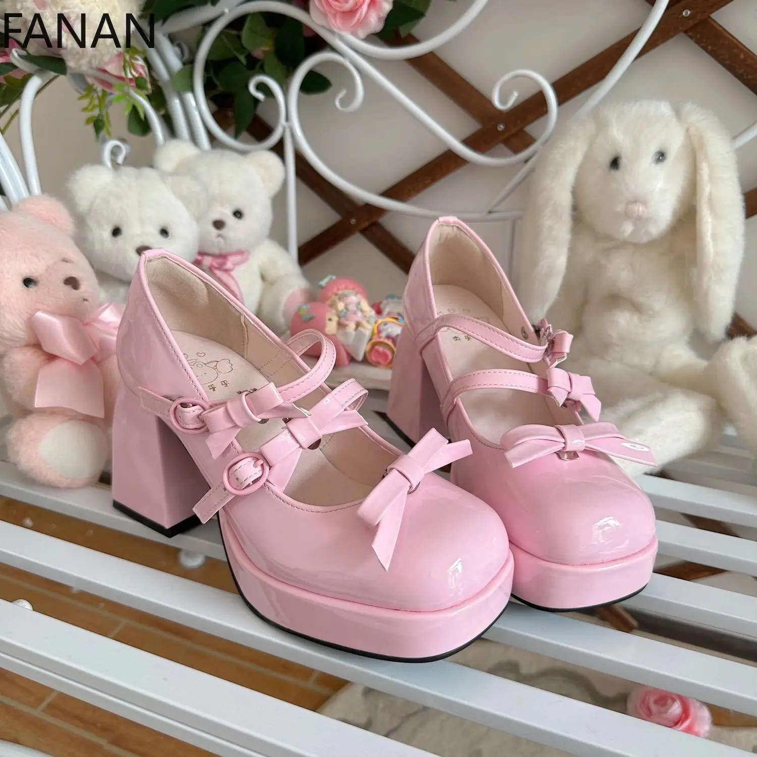 

Original Lolita Shoes Elegant Sweet Kawaii Platform High Heels Pumps Cute Japanese Breathable Waterproof Shoes