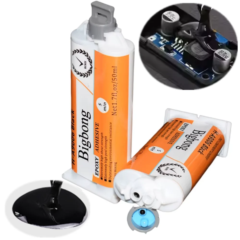 

Black AB Glues 1:1 Epoxy Adhesives Caulk Glue 50ml Two-Component Resin Strong Adhesive for 50ml 1:1 Glue Gun Manual Caulking Gun