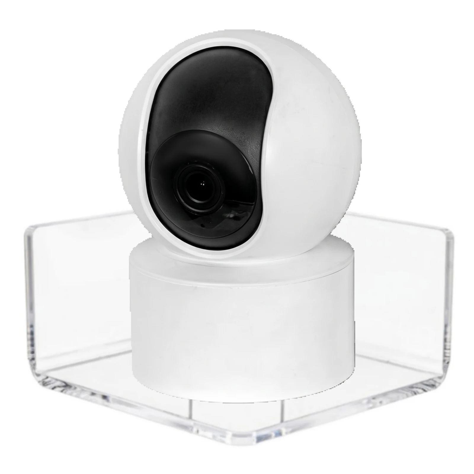 2Pcs Acrylic Floating Storage Holder Adhesive Wall Mount Mini Speaker Shelf No-Drill Installation for Small Devices Baby Monitor