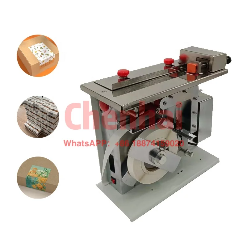 Semi-Automatic Adhesive Sticker Rectangular Carton Box Corner Right Angle Sealing Labeling Machine