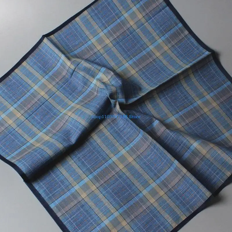 P88B Sapu Tangan Kisi Portabel 40X40Cm untuk Pria Sapu Tangan Poliester Pria Sapu Tangan Pengantin Pria Cetak