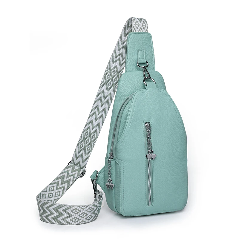 

Classic Chest Bag Ladies Vintage Embroidery Sling Shoulder Crossbody Bag Multi Pocket Waterproof Sport Travel Green Fanny Pack