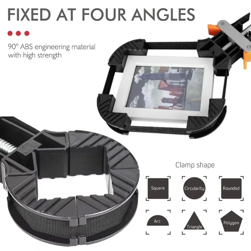 Quick Tightening Strap Clamp Multifunctional Angle Clamp for Woodworking & Picture Frame