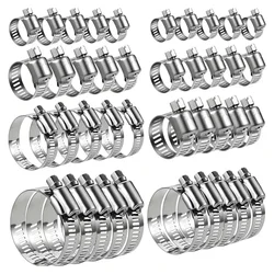 Hose Clamp Adjustable 6-70mm Pipes Clip Fixed Tool 304 Stainless Steel for Fuel Line Car Mechanical Application Garden Plumbing