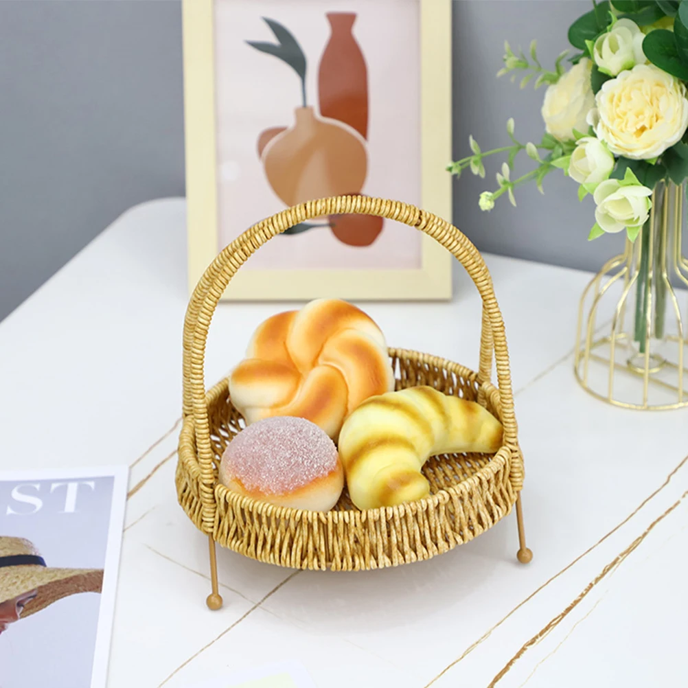 

Fruit Bread Basket Reusable Food Serving Baskets Space Saving Safe Storage Trays for Home Party Picnic Kitchen Dining