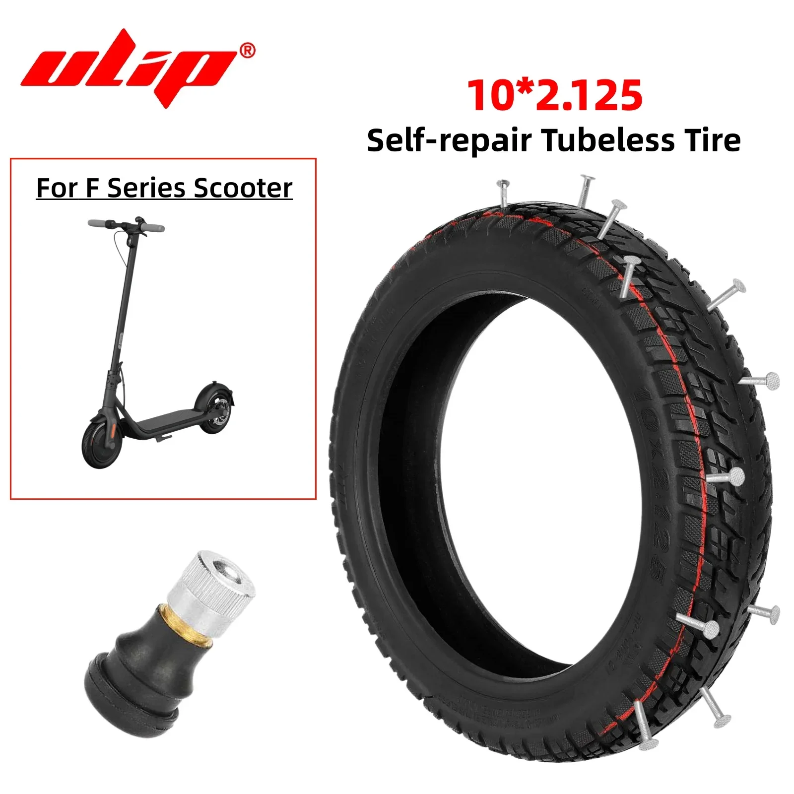 

Ulip 10Inch Anti‑puncture Tubeless Tire 10*2.125 Self Healing Vacuum Tyre for Segway F20 F25 F30 F40 F65 D18E D28E D38U Scooter