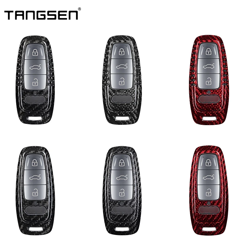 Carbon Fiber Car Key Case Compatible With Audi A3, A6, A7, A8, E-Tron, S3, S6, RS6, S7, RS7, Q7, SQ7, Q8, SQ8, SQ8 SQ8, SQ8