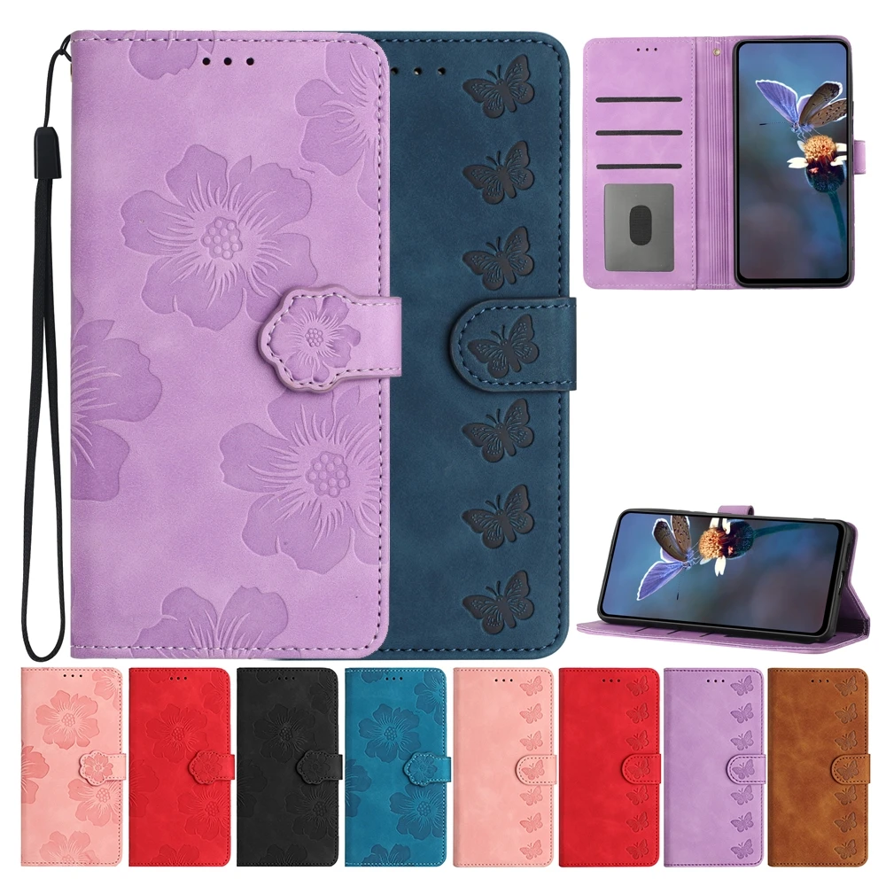 New Butterfly Flower Leather Case For Moto Edge Plus E6 Play E 2020 ONE ACTION P40 Power E7 Plus G7 Power G9 Play Flip Wallet Co