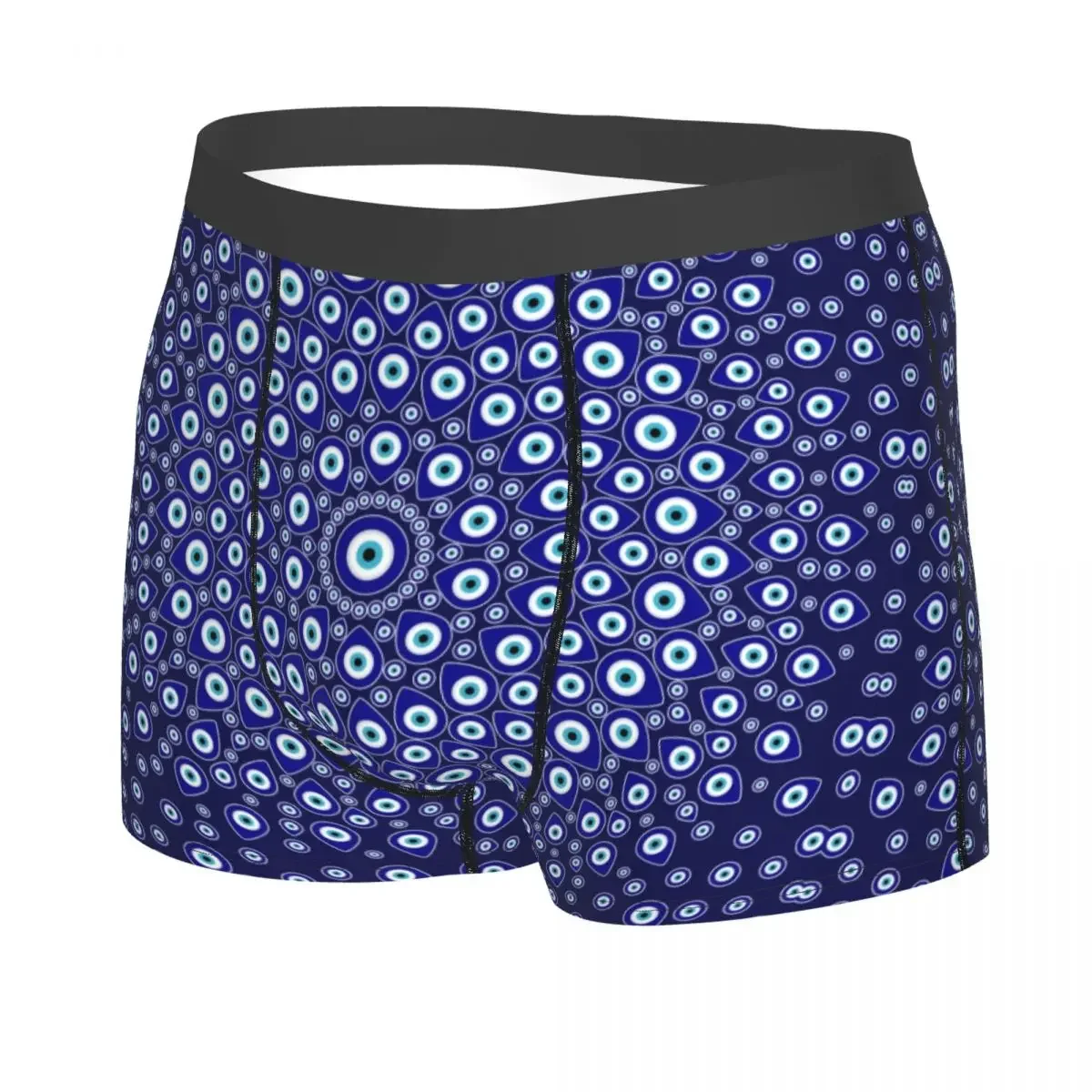 Custom Turkish Evil Eye Circular Boxers Shorts Men's Nazar Tribes Amulet Briefs Underwear Cool Underpants