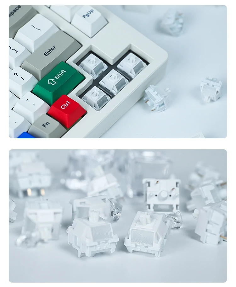 Chosfox & HMX White Fox Linearschalter V2 45g/55g Mechanische Tastatur Linearschalter HiFi Sound RGB Gaming Hot Swap Benutzerdefinierter Schalter – Detail 7
