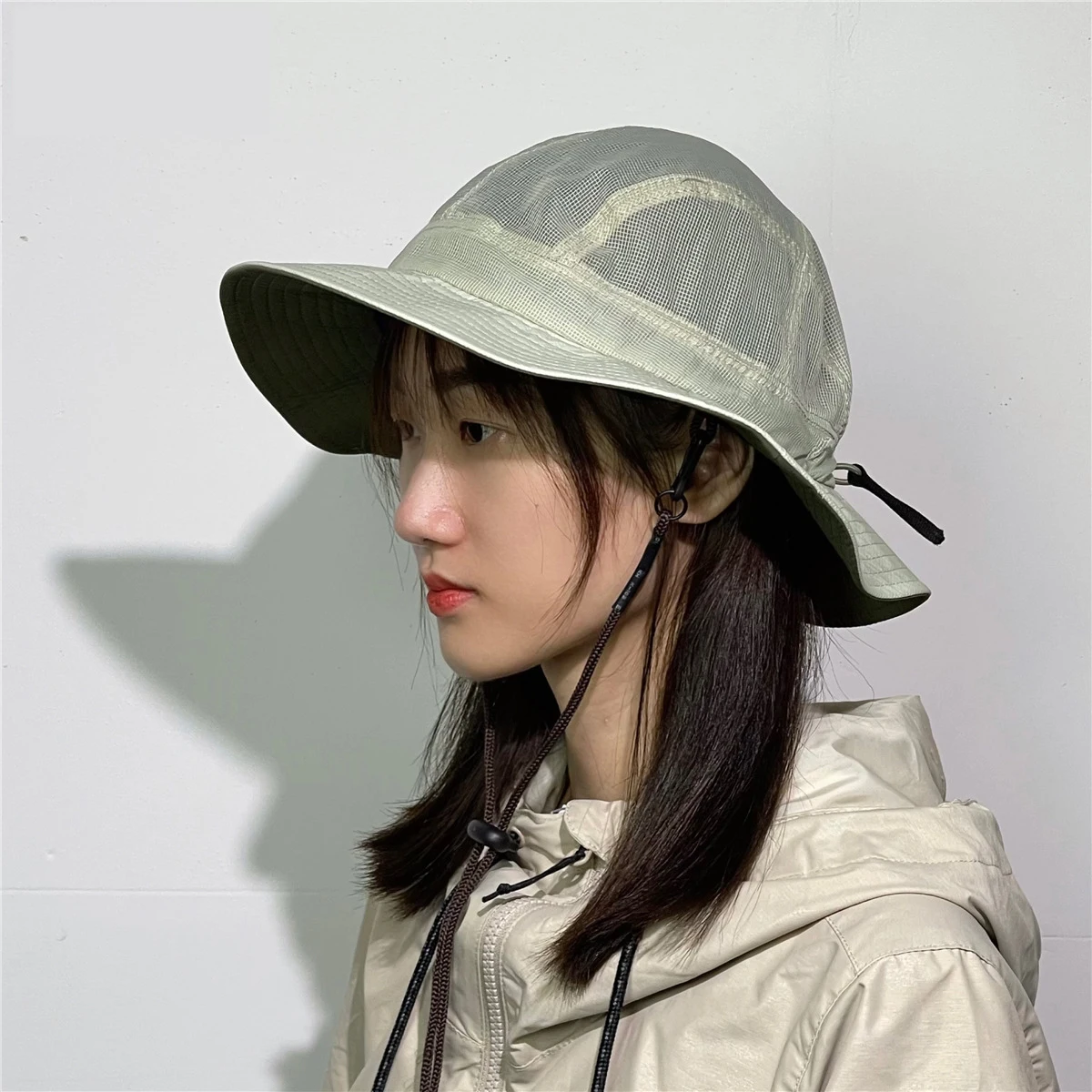 

Summer Mesh Outdoor Sports Climbing HatsWomen Light Breathable Fisherman Hat Mountaineering CampingSun Protection Hat Lady