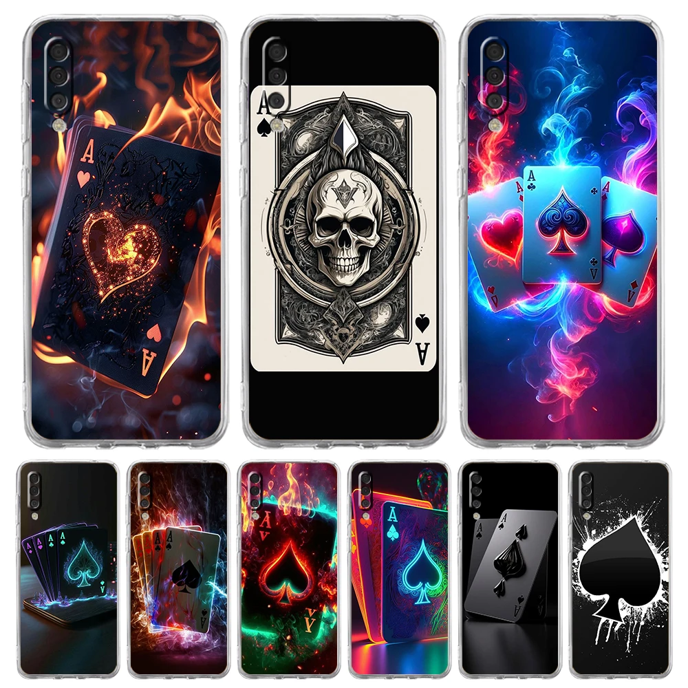 Ace Of Spades Soft TPU Cover for Samsung Galaxy A25 A23 A22 A52S A52 A55 A72 A51 A71 A41 A31 A13 5G Transparent Phone Case Bags