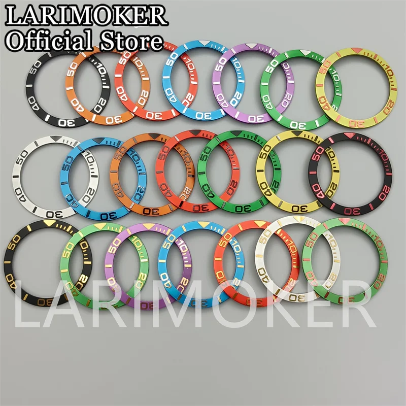 

LARIMOKER 38mm Silver Black Blue Aluminium Bezel Slopping Insert Suitable For SUB 007 Series Outer Ring Baffle