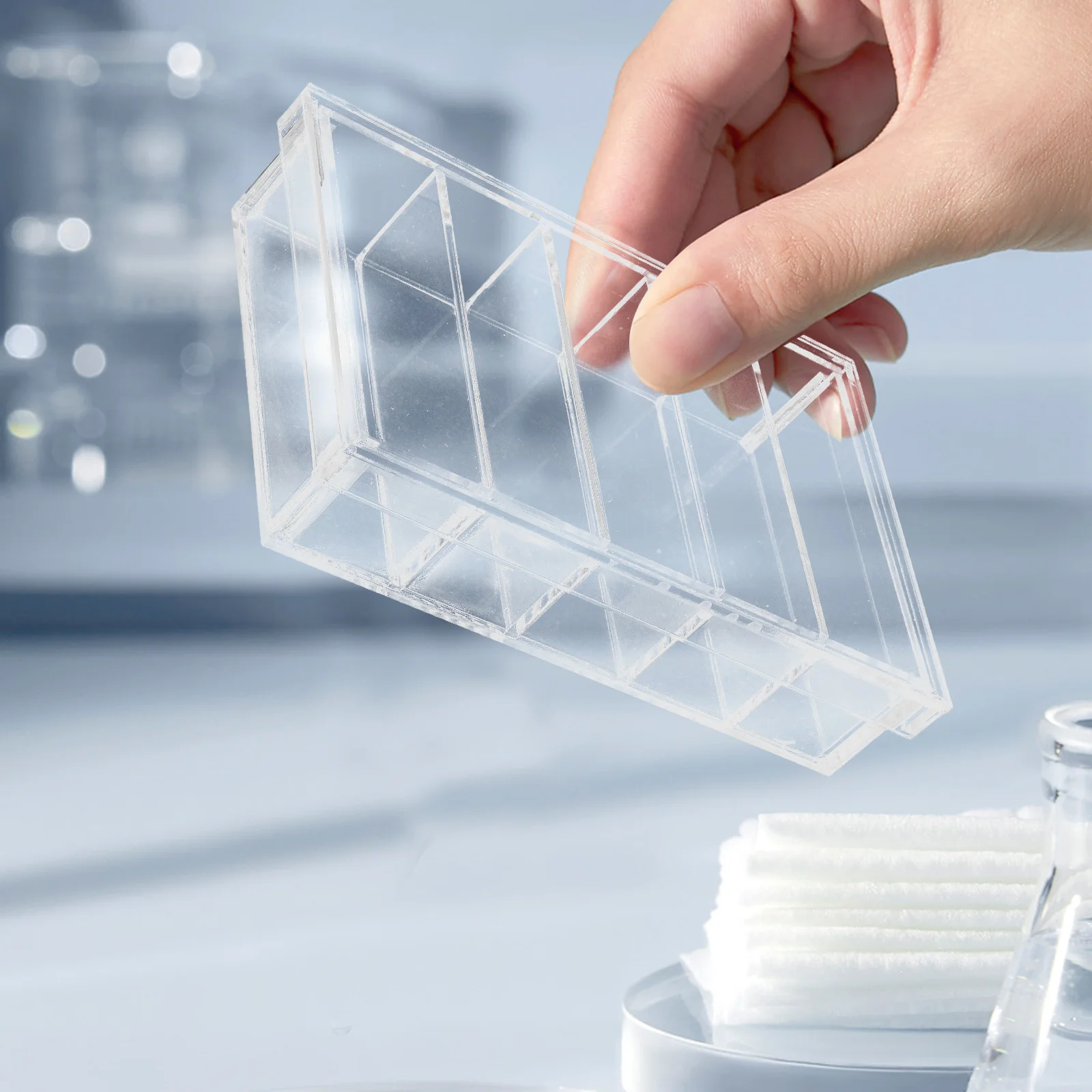 Transparent Acrylic Incubation Box 5-Compartment Reptile Breeding Container For Fish Snake Turtle Hatching Lab Petri Dish