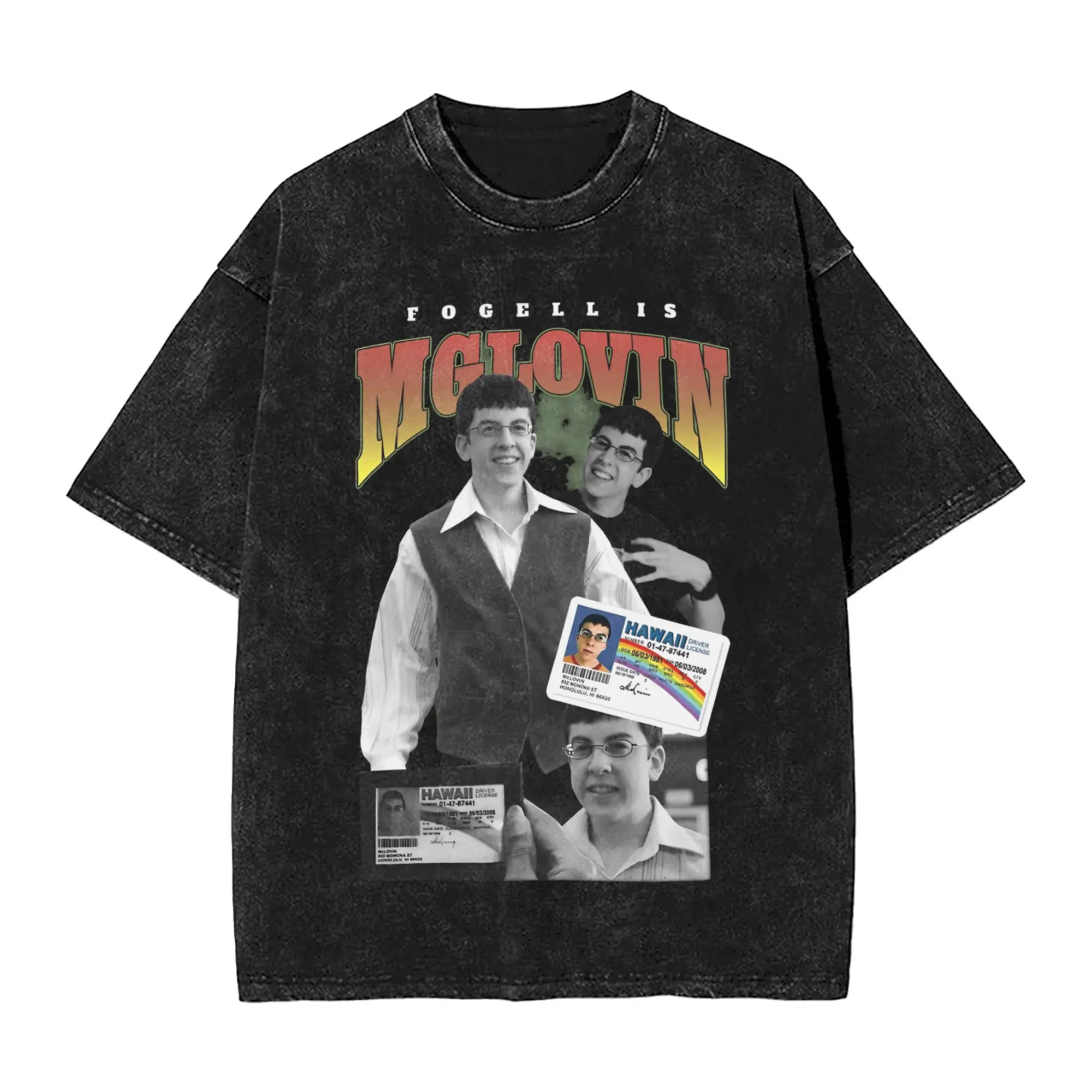 Mclovin T-Shirt Fogell is McLovin Hipster T Shirts Short-Sleeve Y2K Basic Tshirt Summer Casual O Neck Oversize Tees