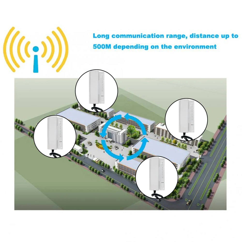 Telepon interkom nirkabel untuk Kit rumah kantor Hotel Interphone 2 arah 433mhz telepon dalam ruangan apartemen Audio sistem keamanan