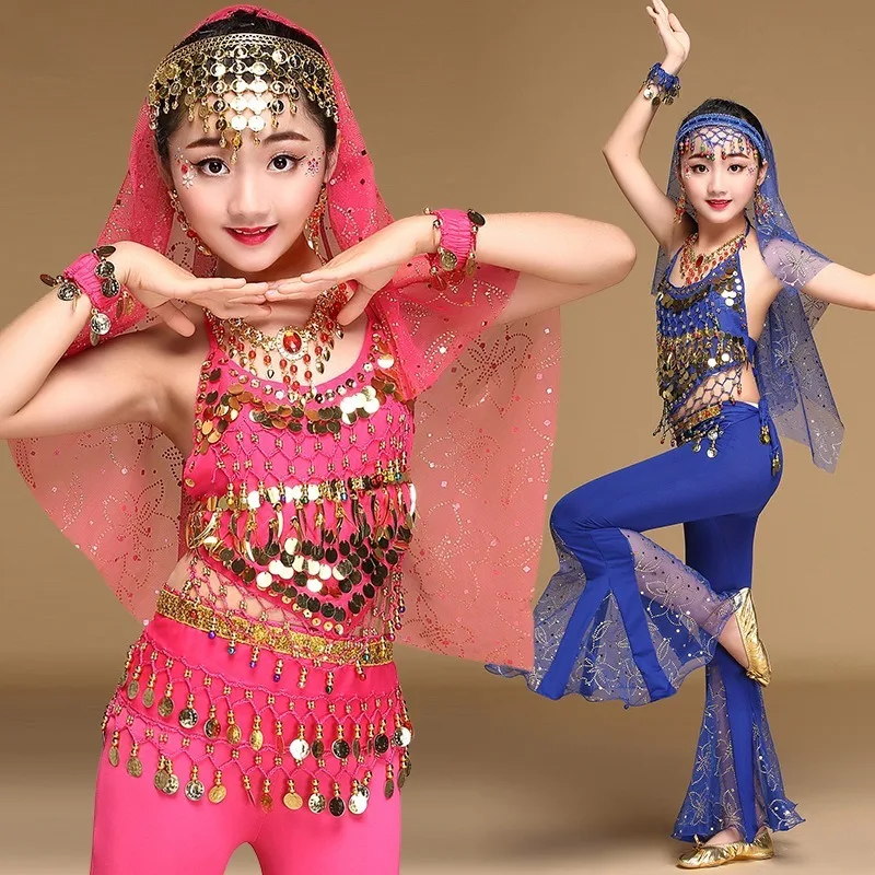 Customized Children's Oriental Indian Belly Dance Costumes Performance Costume Festival Performance Competition Set Girl