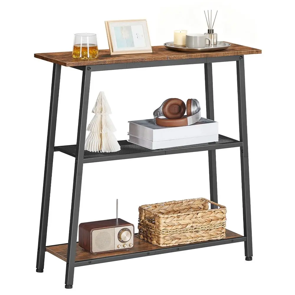 

Узкий консольный столик, 3-уровневый небольшой столик для прихожей с полками для хранения, столик за диван, столик для прихожей, столик для фойе