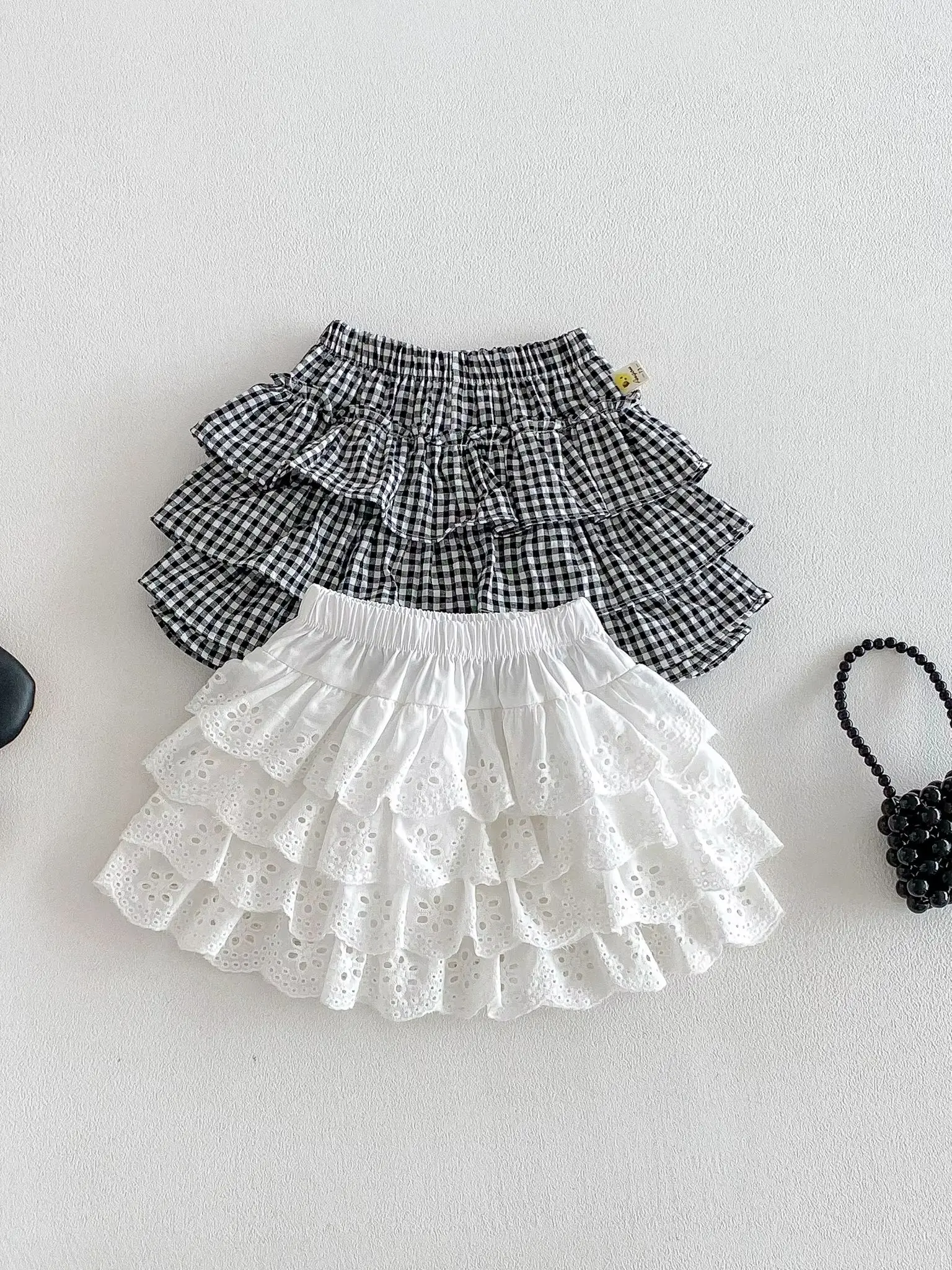 Koreanischer Stil Neuer Sommer Kleinkind- und Baby-Prinzessinnenrock mit Waldkuchen-Plissee, Karierter Halbrock, Vielseitige Kleiderhose – Detail 3