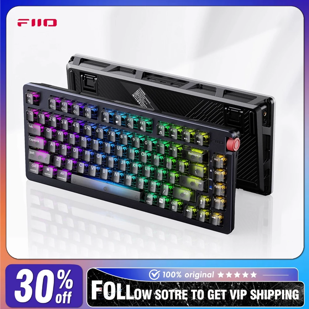 FIIO KB3 Wireless Mechanical Keyboard/kit HiFi Gasket Dual CS43131 Decoding 32bit/384kHZ Hot Swap E-sports Gaming Keyboard