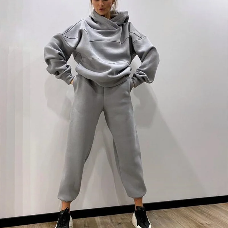 

Women Sets Tracksuits Casual Oversized Sportswear Long Sleeve Hoodies Two Piece Sets Joggers Women Pants Fashion Solid Suit