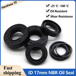 2/5pcs ID17mm  NBR Oil Seals TC-17*24/26/27/28/30/32/35/40/45/47*4/5/6/7/8/10mm Nitrile Rubber Shaft Double Lip Sealing Gaskets