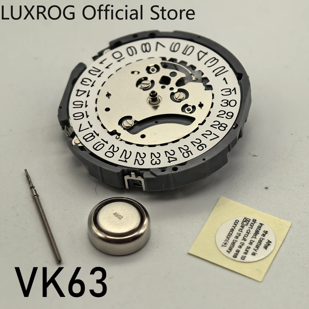 VK63 Japan VK63A Quartz Movement Chronograph 24 Hours Replace for Watch Single Calendar