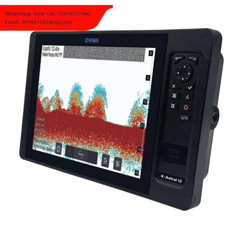 

K-Astral 12C (Chirp Echo Sounder) 12-inch Touchscreen Display MFD GPS Chart Plotter With Built-in Chirp Fishfinder