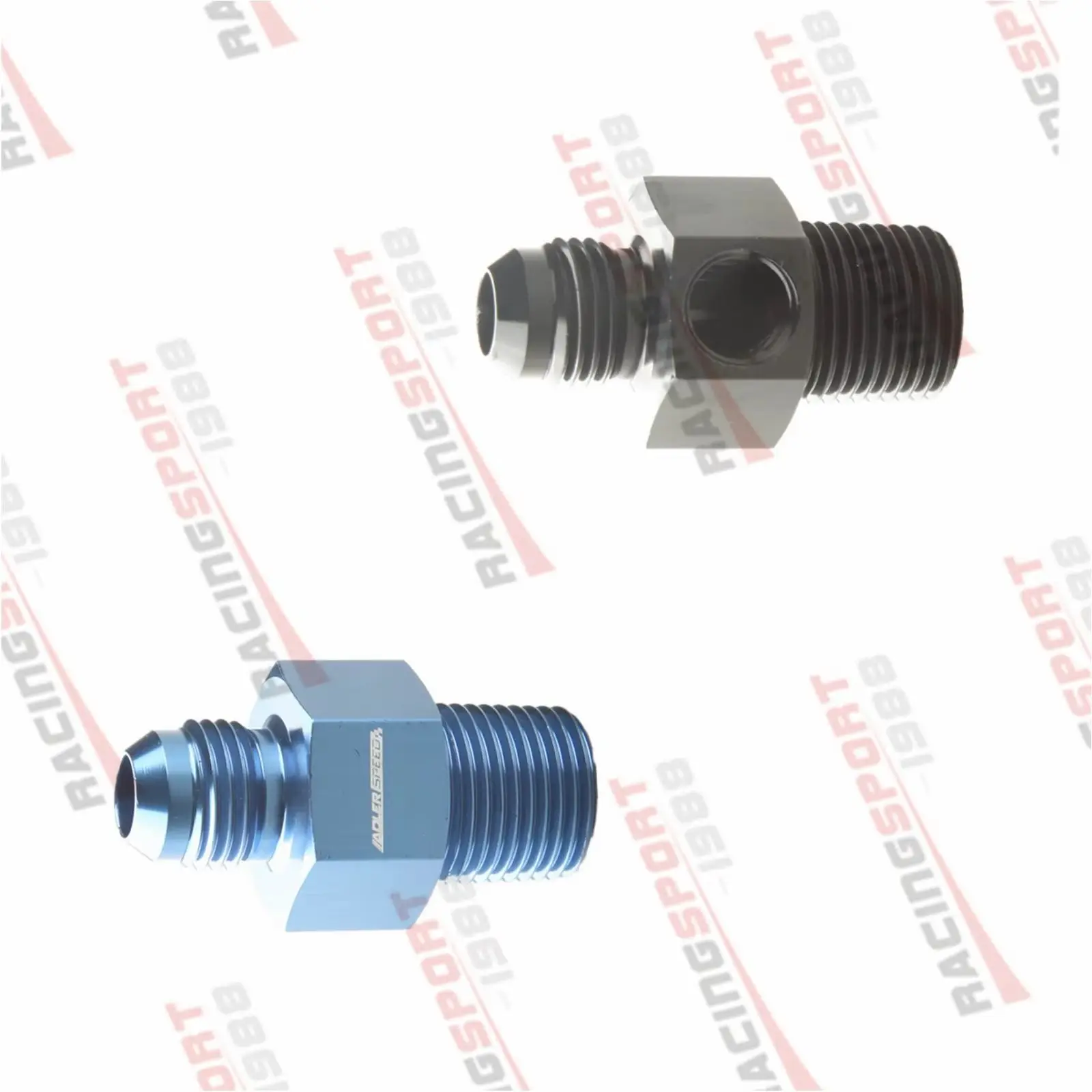 

-6AN AN6 «папа» на 3/8 дюйма NPT с портом манометра 1/8 дюйма NPT, адаптер манометра топлива, черный/синий