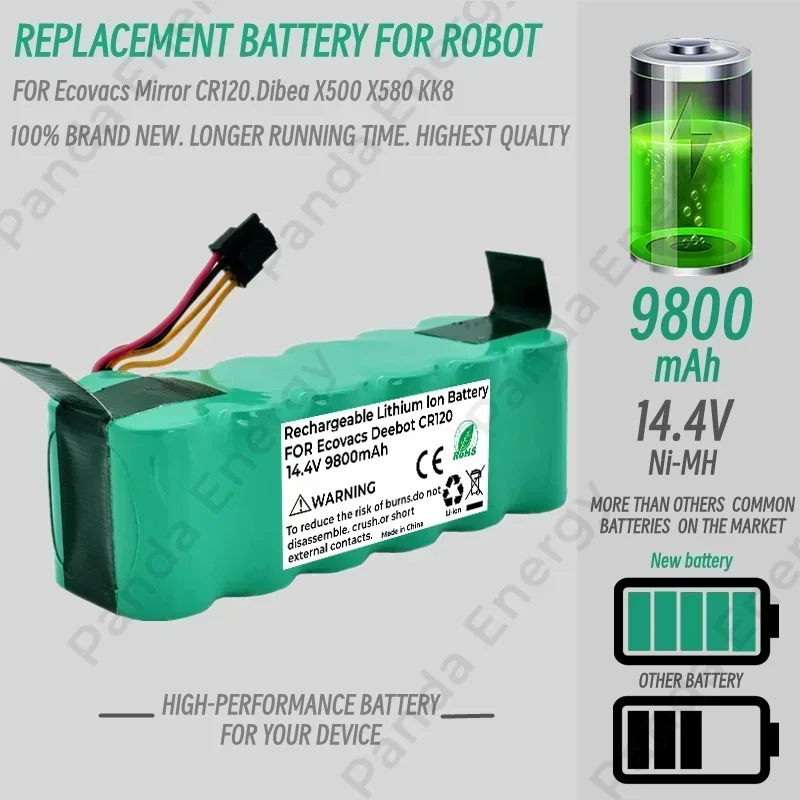 Neues Upgrade 14,4 v 9800mah Batterie für Panda x500 dibea x500 x580 x900 haier t322 t321 t320 Staubsauger cr121 cr540 Batterie