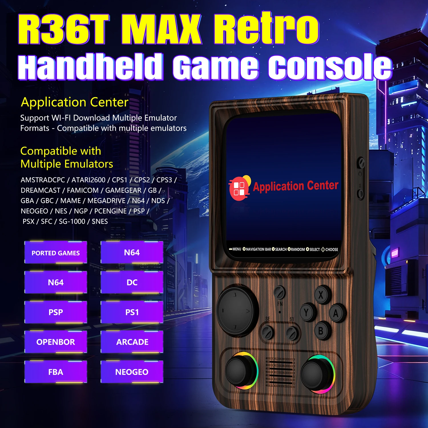 R36T MAX ريترو TV وحدة تحكم بجهاز لعب محمول 20000 + لعبة EmuEMEC نظام واي فاي متعدد اللاعبين 4.0 "IPS شاشة محمولة جيب مشغل فيديو #2