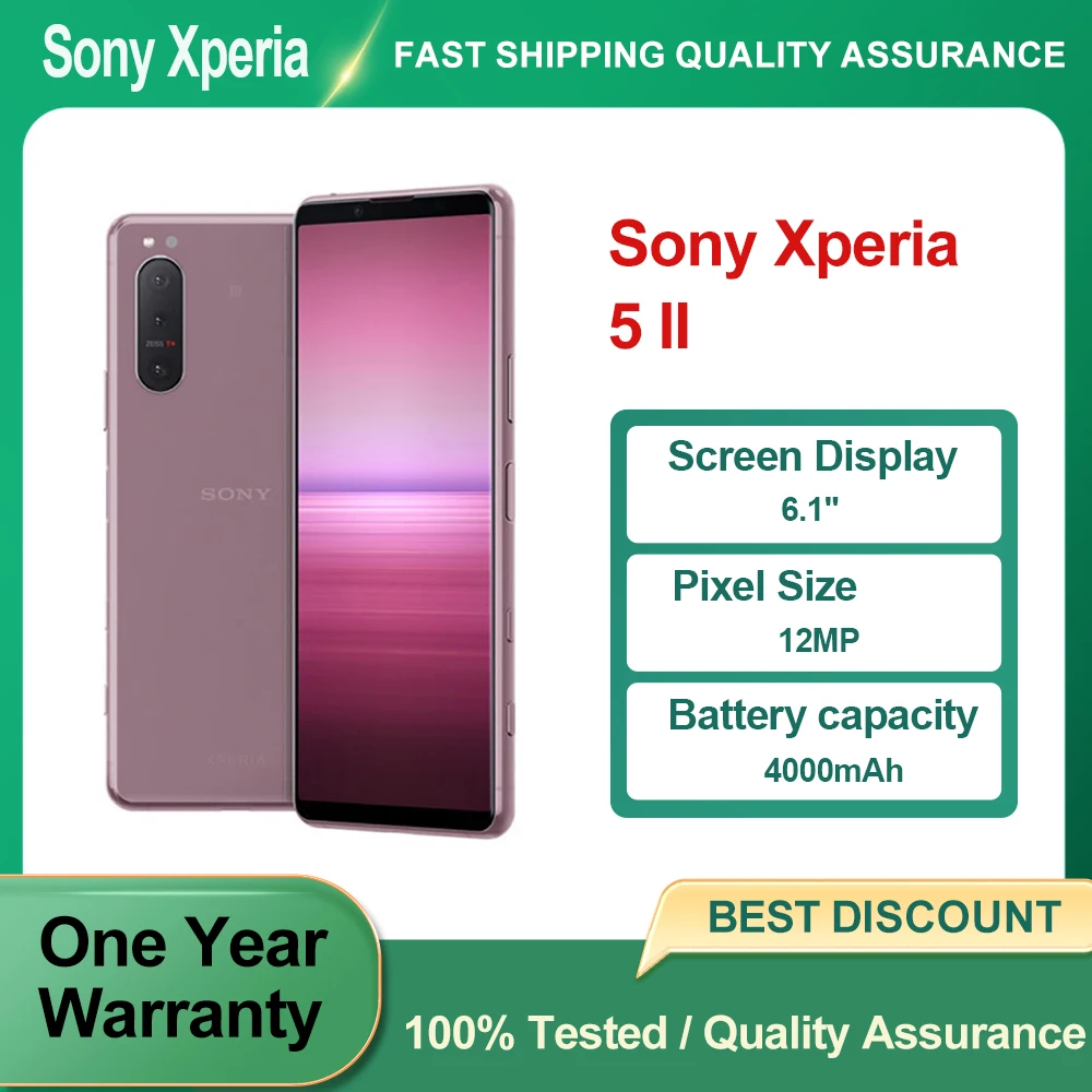 هاتف Sony Xperia 5 II الأصلي المجدد المفتوح WIFI 12MP 6.1 بوصة 5G بحالة جيدة
