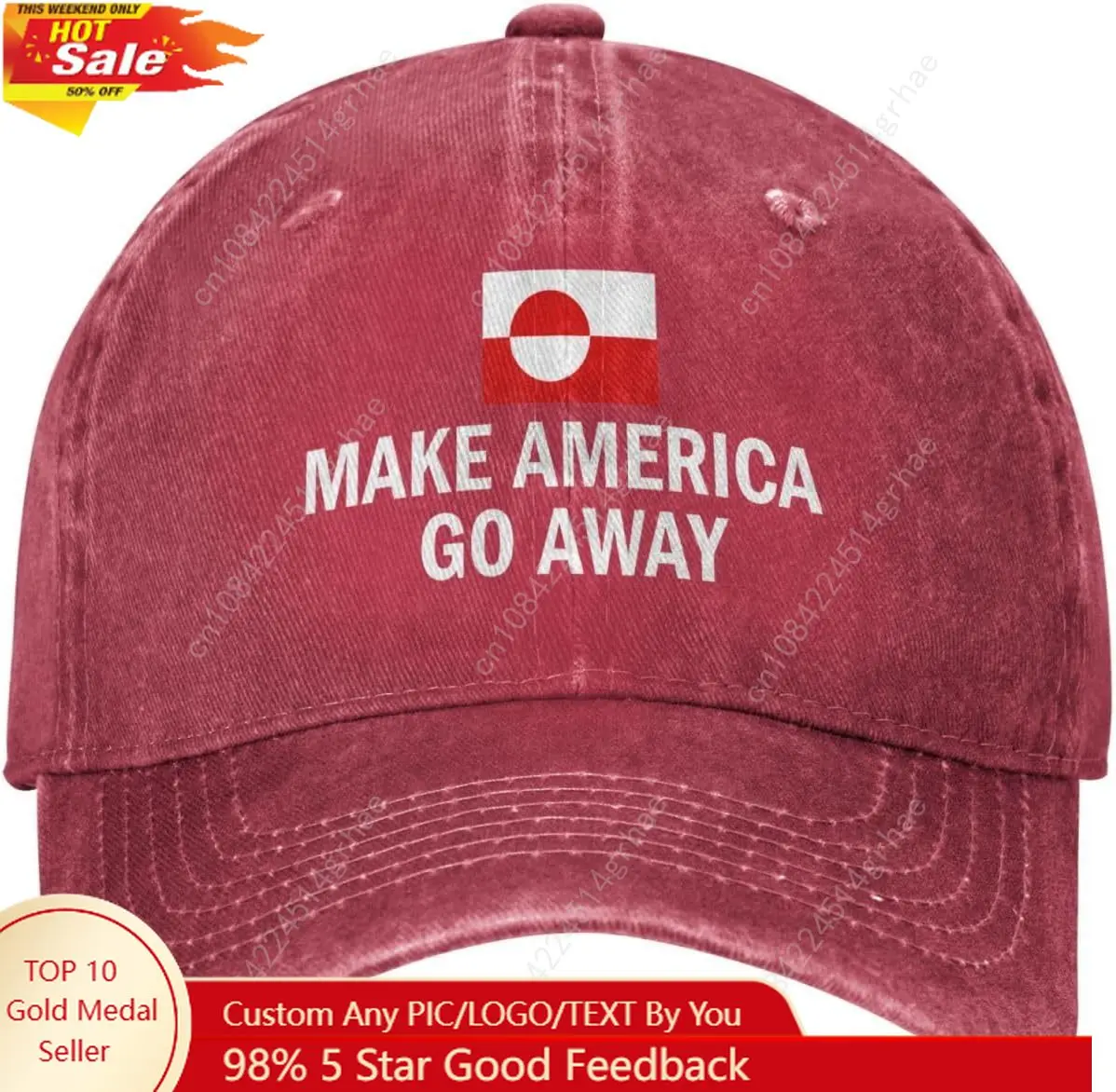 

Make America Go Away Hats Greenland Not for Sale Cap Denim Hat