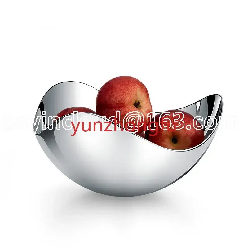 Modern Nordic stainless steel light luxury large fruit plate fruit bag living room home